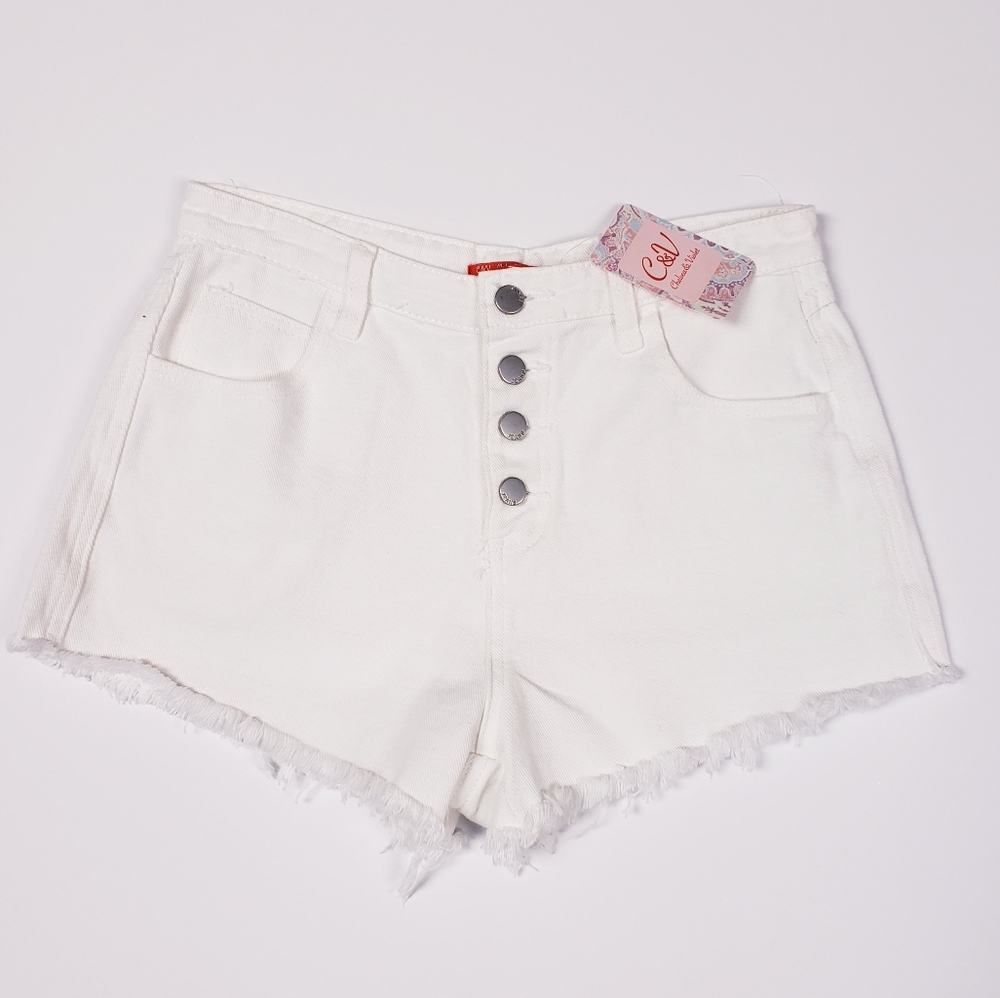 Chelsea & Violet  Button fly cutoff Jean s…